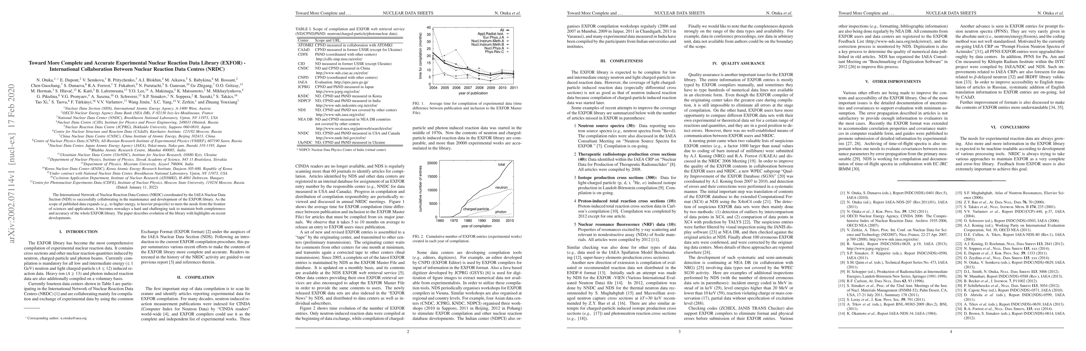Thumbnail for Towards a More Complete and Accurate Experimental Nuclear Reaction Data
  Library (EXFOR): International Collaboration Between Nuclear Reaction Data
  Centres (NRDC)