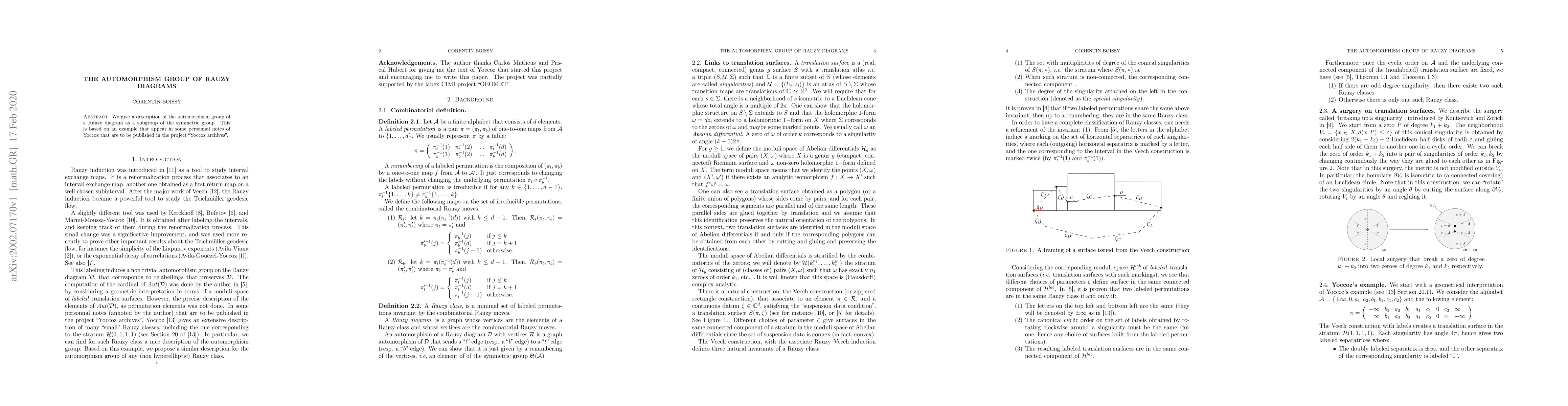 Thumbnail for The automorphism group of Rauzy diagrams