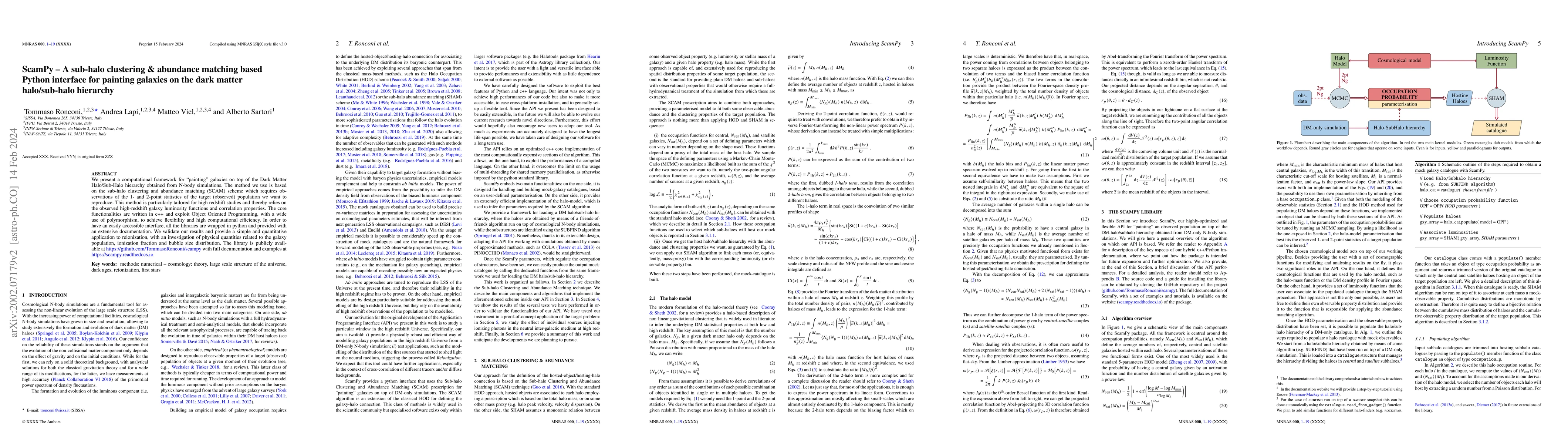 Thumbnail for ScamPy -- A sub-halo clustering & abundance matching based Python
  interface for painting galaxies on the dark matter halo/sub-halo hierarchy