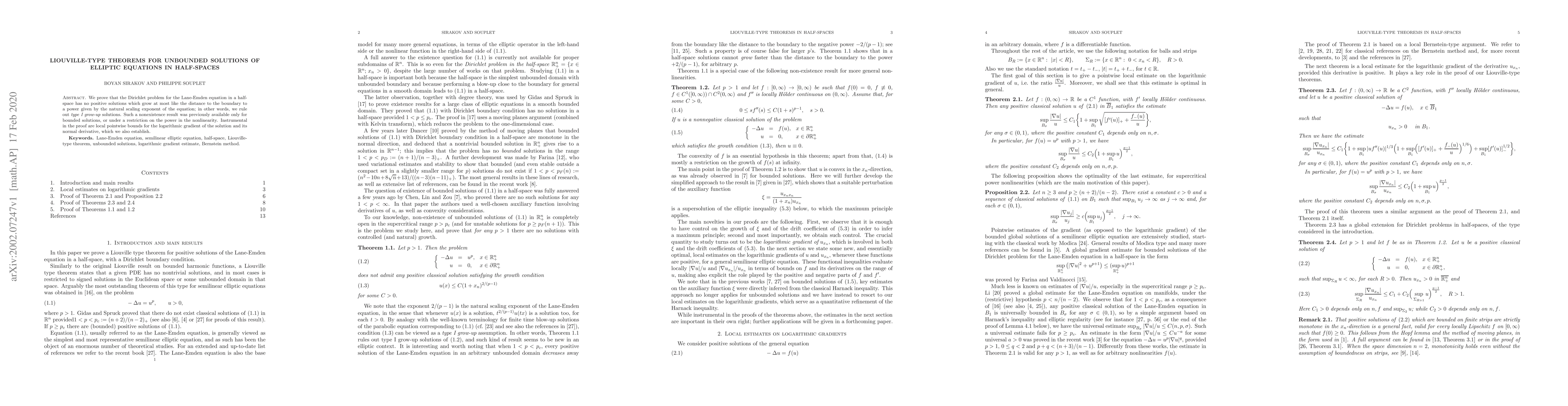 Thumbnail for Liouville-type theorems for unbounded solutions of elliptic equations in
  half-spaces