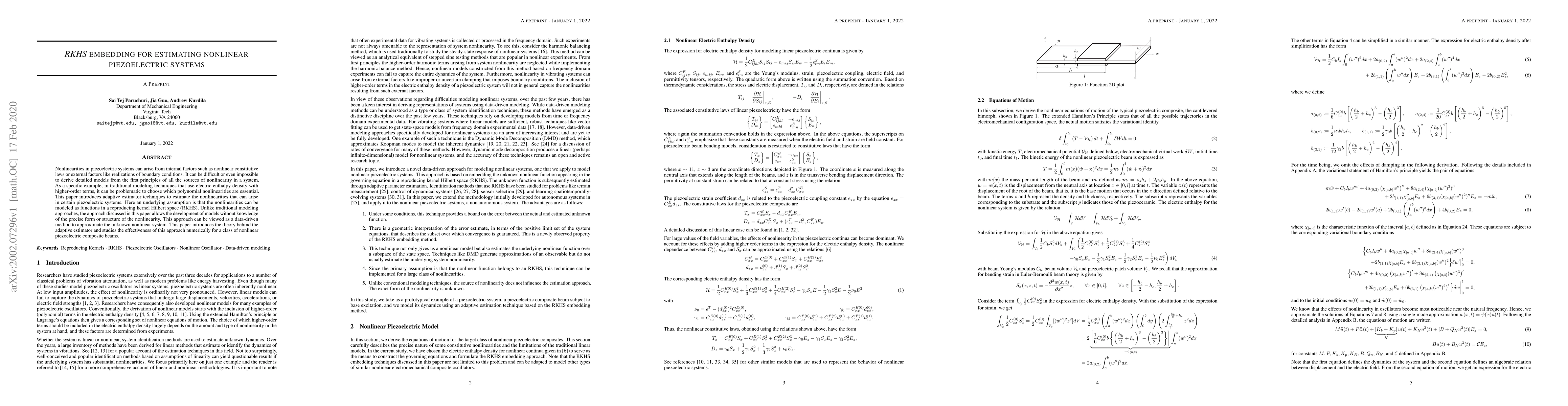 Thumbnail for RKHS Embedding for Estimating Nonlinear Piezoelectric Systems