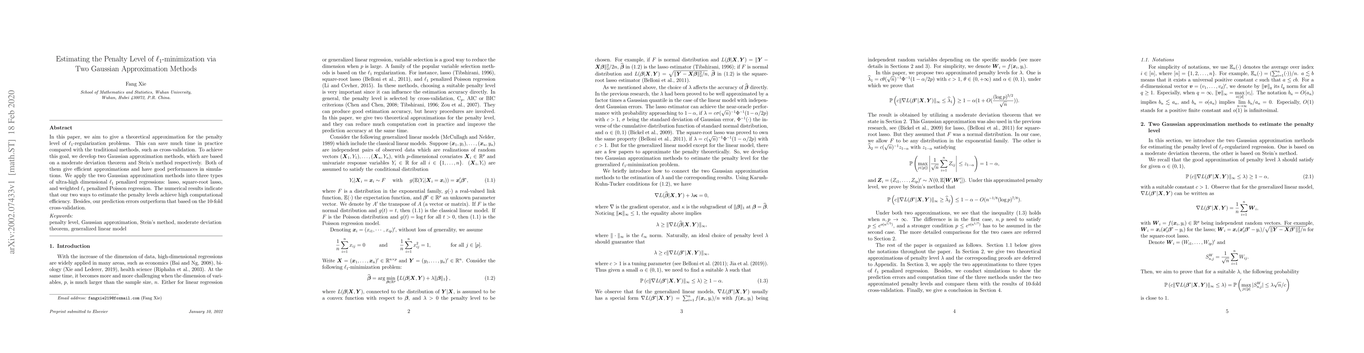 Thumbnail for Estimating the Penalty Level of $\ell_{1}$-minimization via Two Gaussian
  Approximation Methods