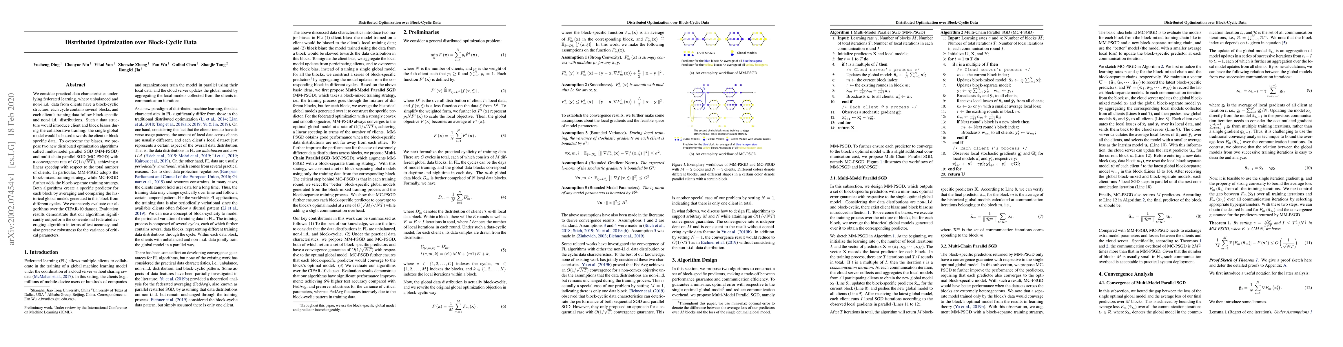 Thumbnail for Distributed Optimization over Block-Cyclic Data