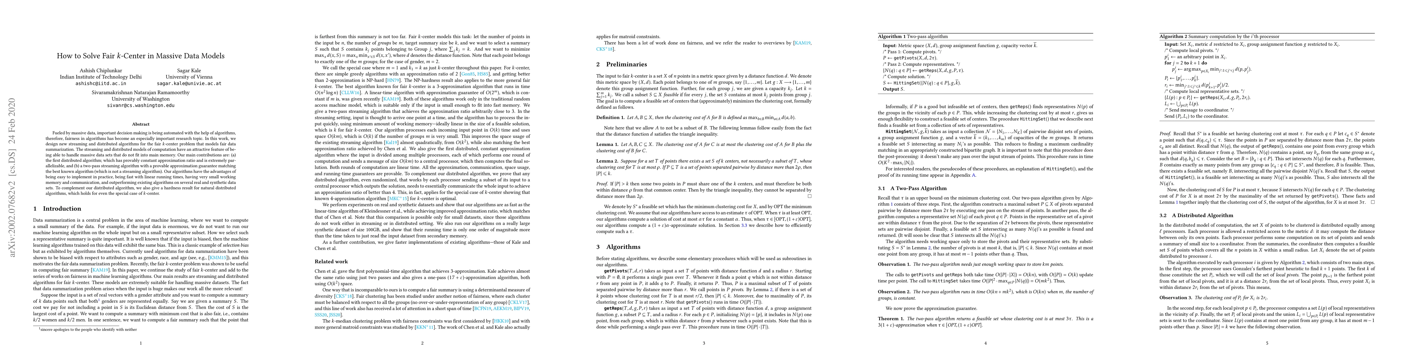 Thumbnail for How to Solve Fair $k$-Center in Massive Data Models