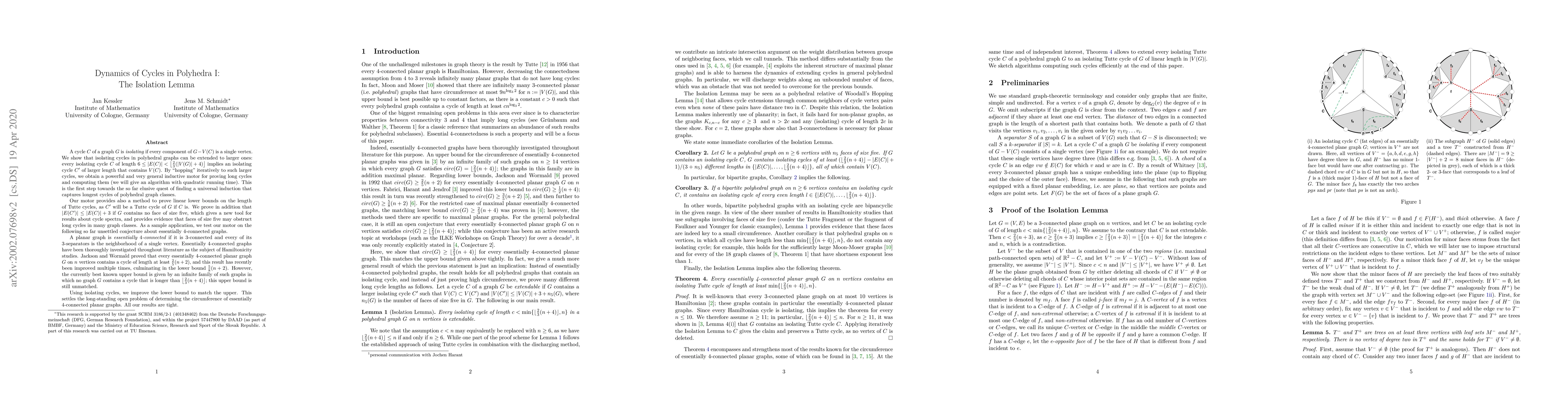 Thumbnail for Dynamics of Cycles in Polyhedra I: The Isolation Lemma