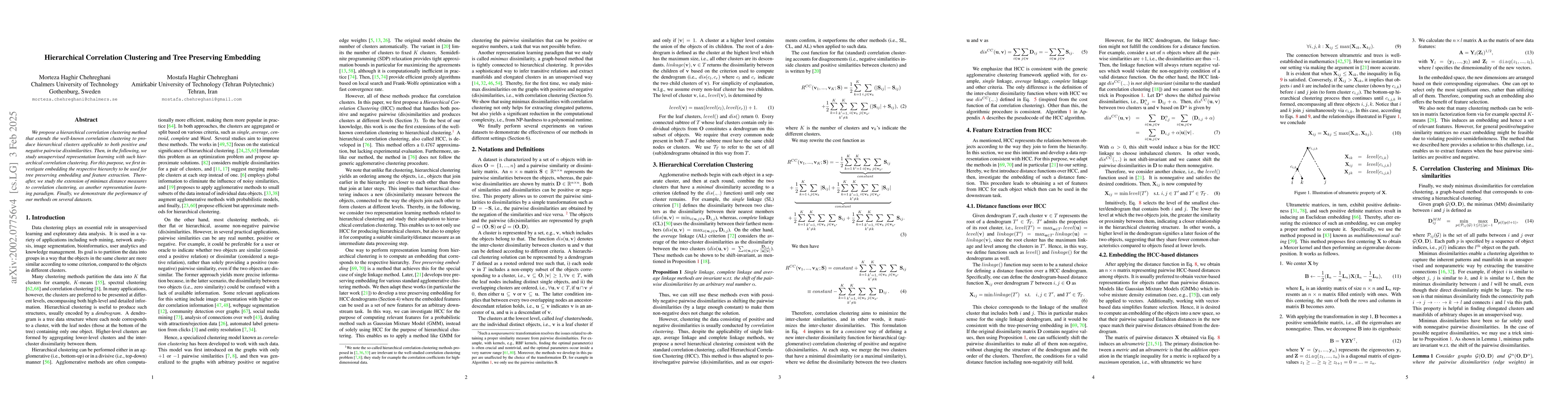 Thumbnail for Hierarchical Correlation Clustering and Tree Preserving Embedding