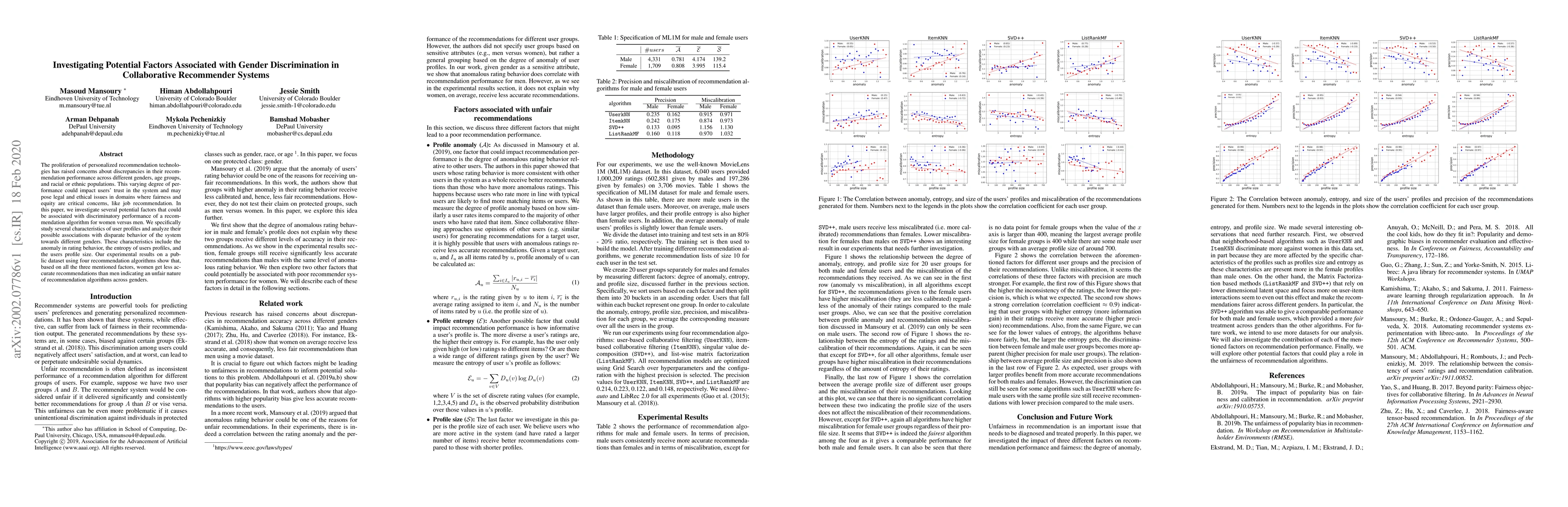 Thumbnail for Investigating Potential Factors Associated with Gender Discrimination in
  Collaborative Recommender Systems