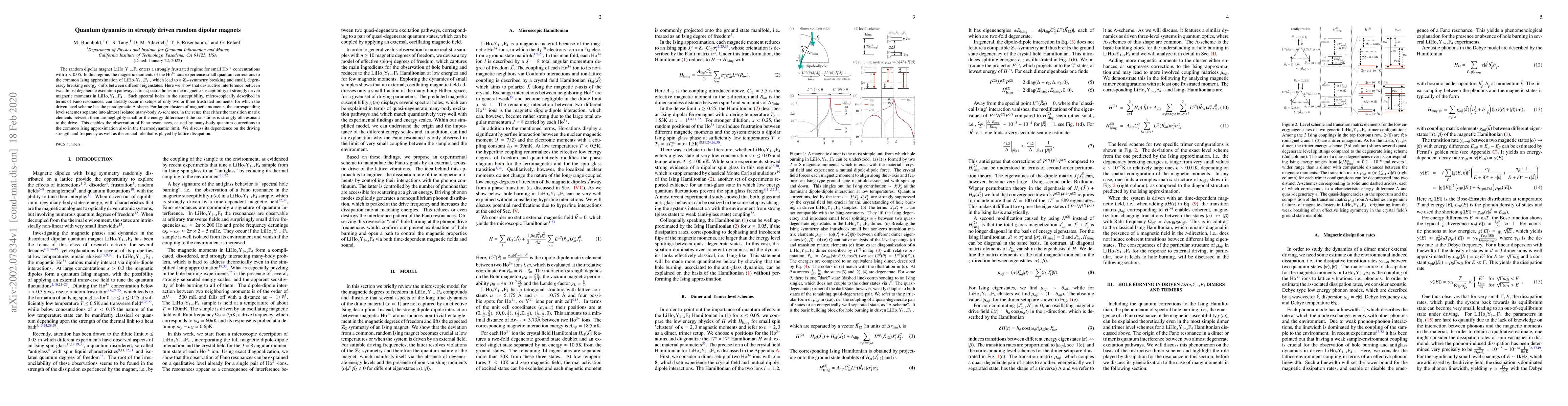 Thumbnail for Quantum dynamics in strongly driven random dipolar magnets
