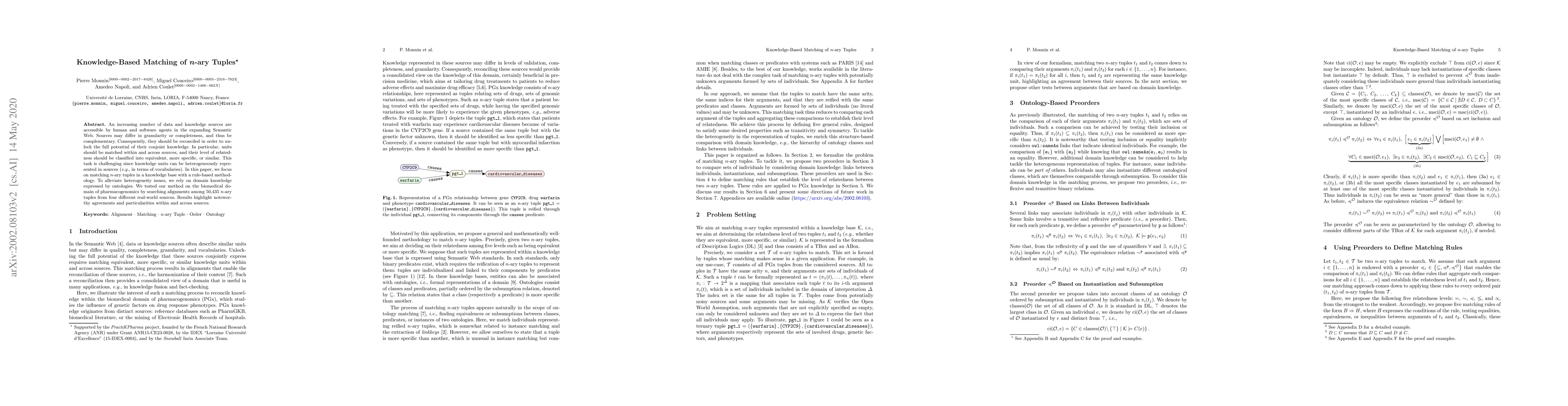 Thumbnail for Knowledge-Based Matching of $n$-ary Tuples