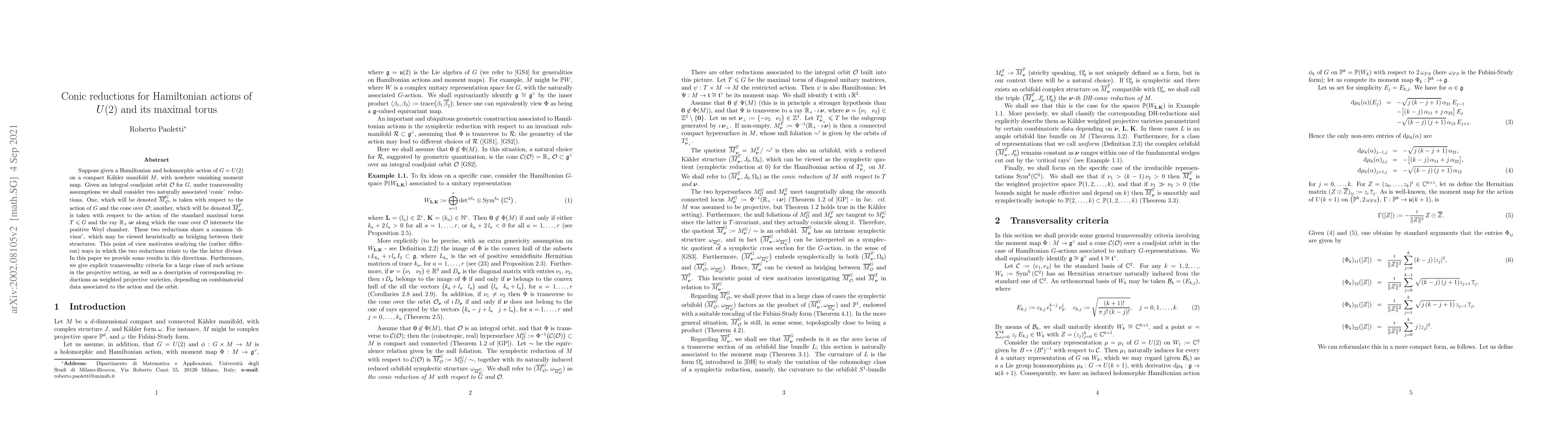 Thumbnail for Conic reductions for Hamiltonian actions of $U(2)$ and its maximal torus