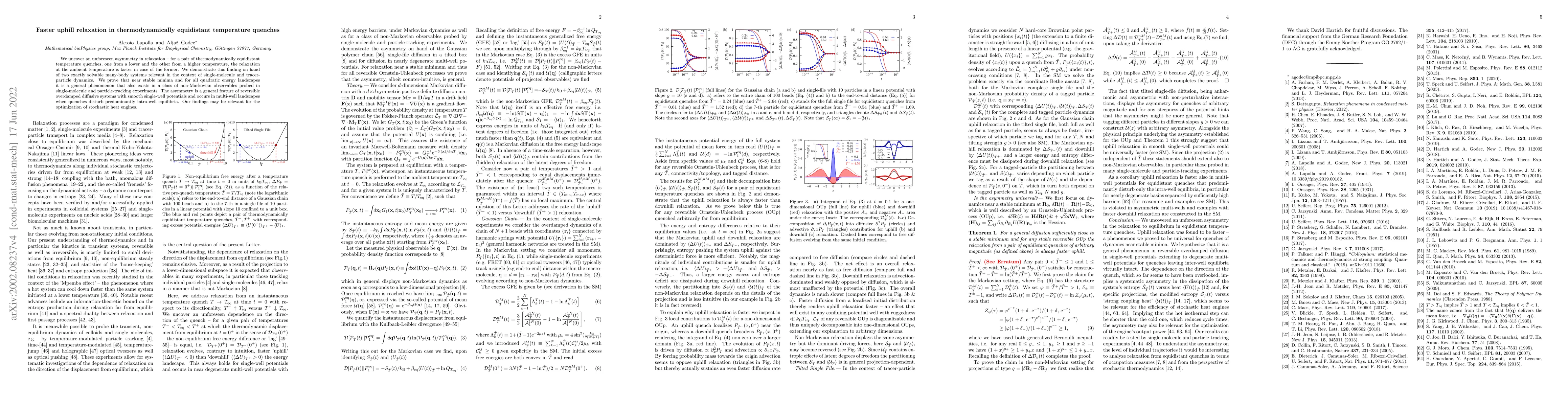 Thumbnail for Faster uphill relaxation in thermodynamically equidistant temperature
  quenches
