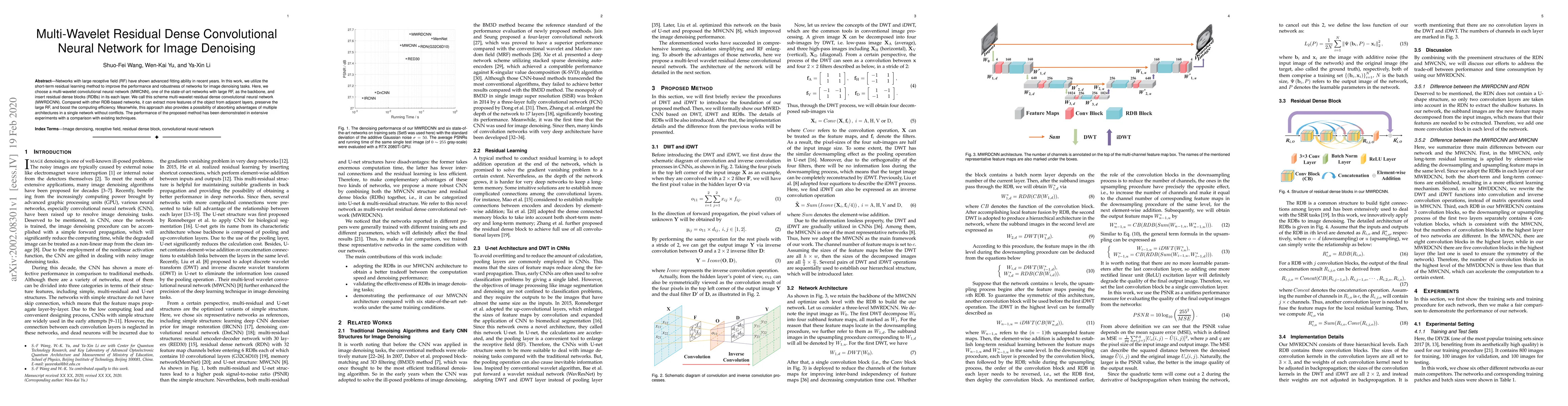 Thumbnail for Multi-wavelet residual dense convolutional neural network for image
  denoising