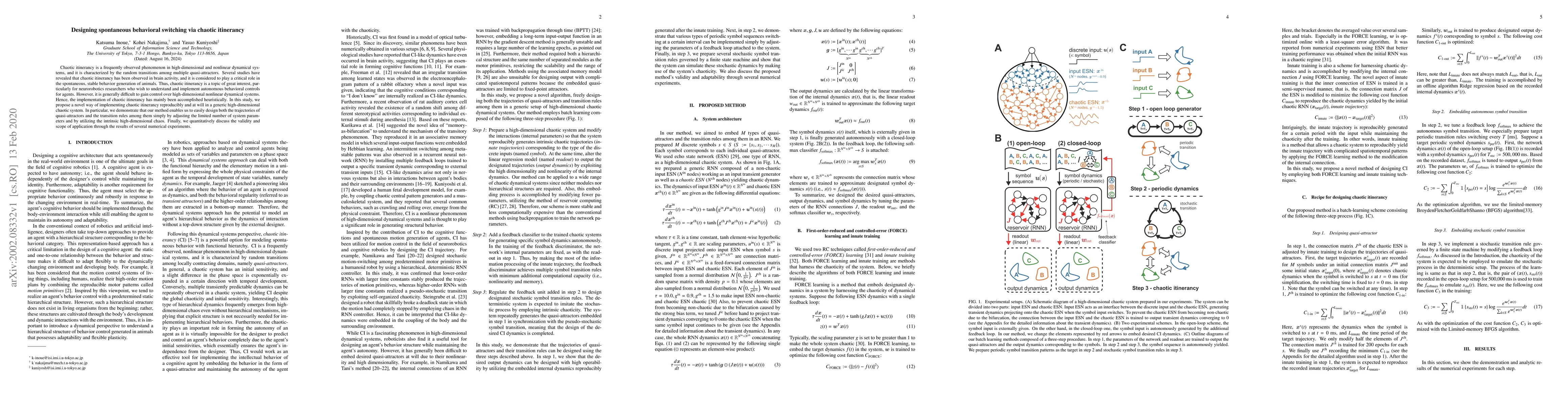 Thumbnail for Designing spontaneous behavioral switching via chaotic itinerancy