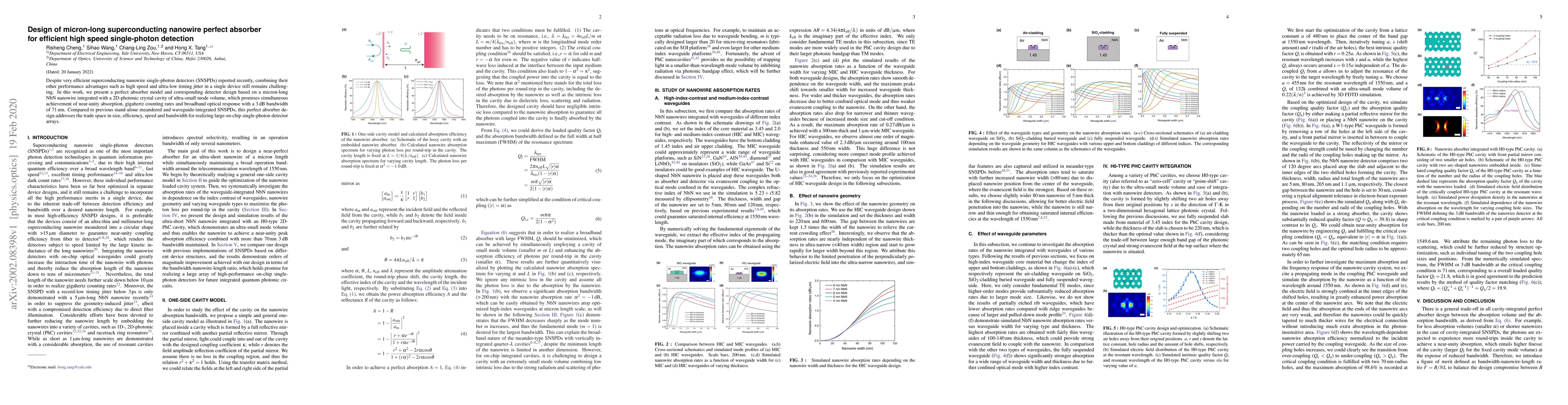 Thumbnail for Design of micron-long superconducting nanowire perfect absorber for
  efficient high speed single-photon detection