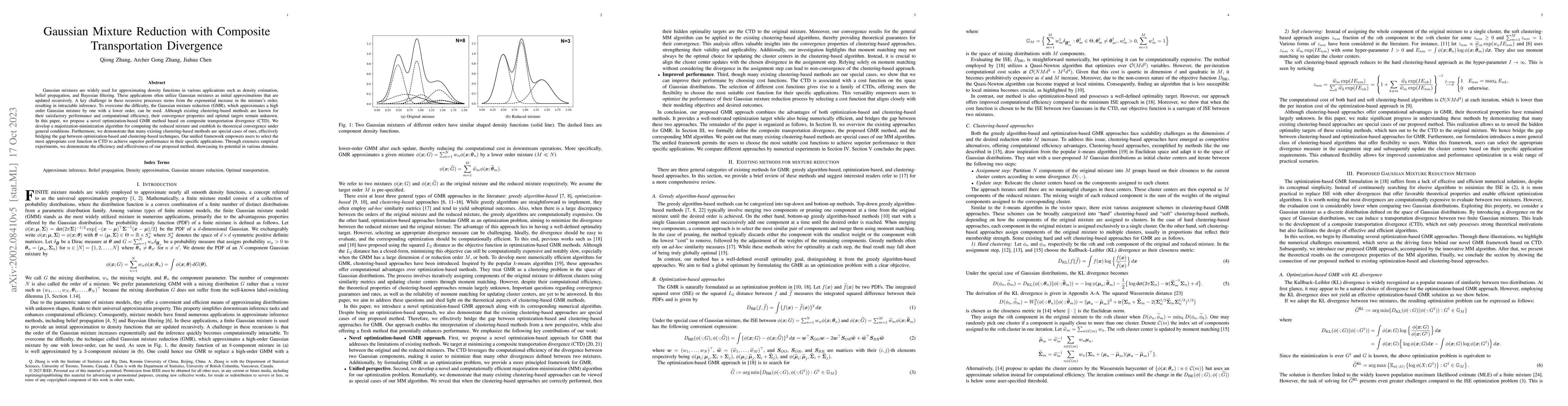 Thumbnail for Gaussian Mixture Reduction with Composite Transportation Divergence