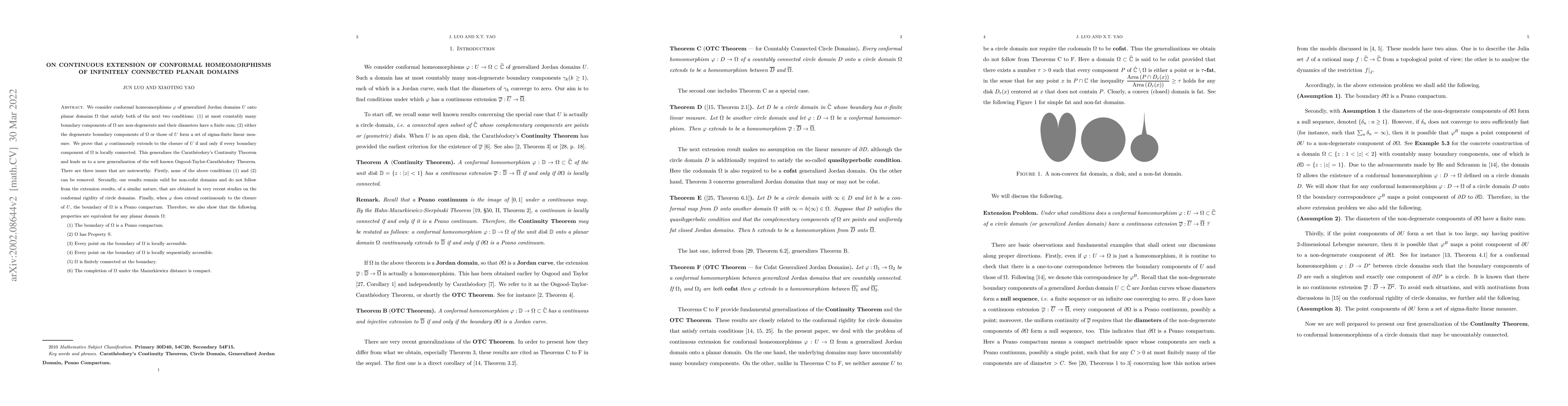 Thumbnail for On continuous extension of conformal homeomorphisms of infinitely
  connected planar domains