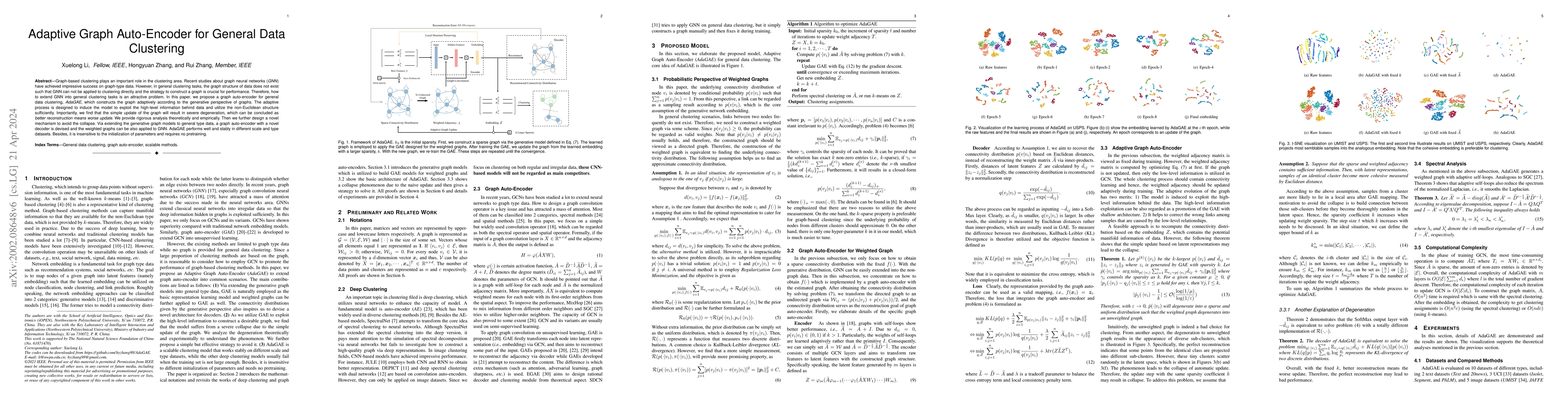 Thumbnail for Adaptive Graph Auto-Encoder for General Data Clustering