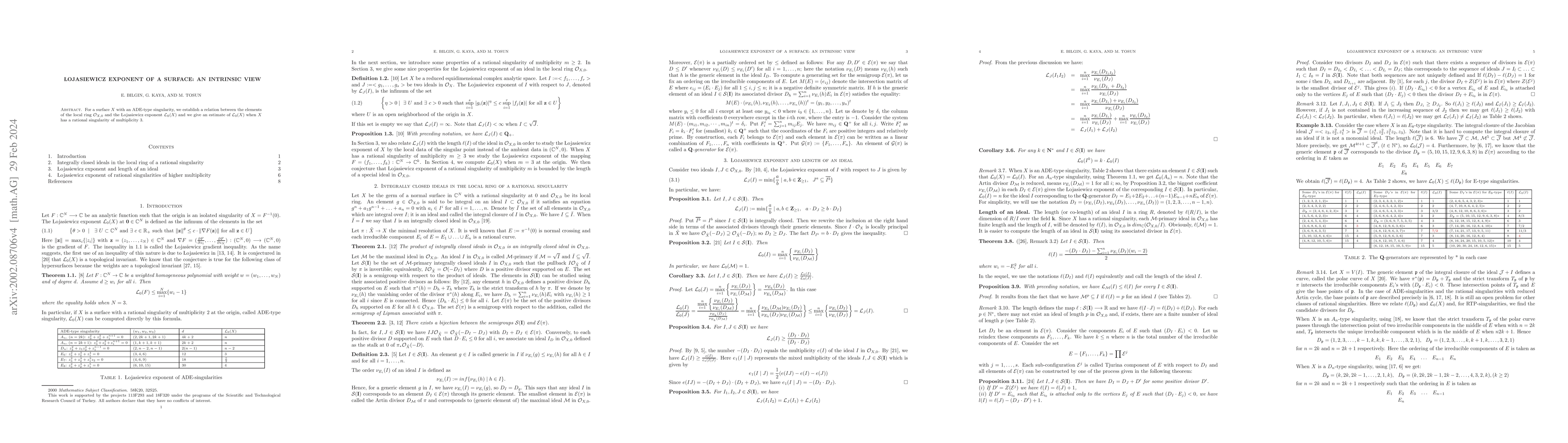 Thumbnail for Lojasiewicz exponent of a surface: an intrinsic view