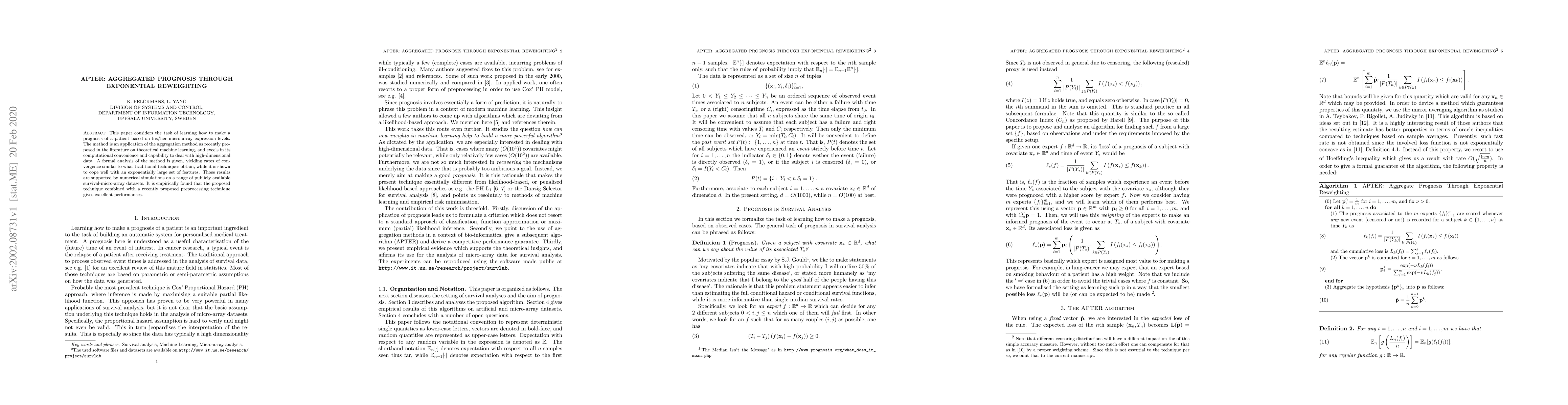 Thumbnail for APTER: Aggregated Prognosis Through Exponential Reweighting