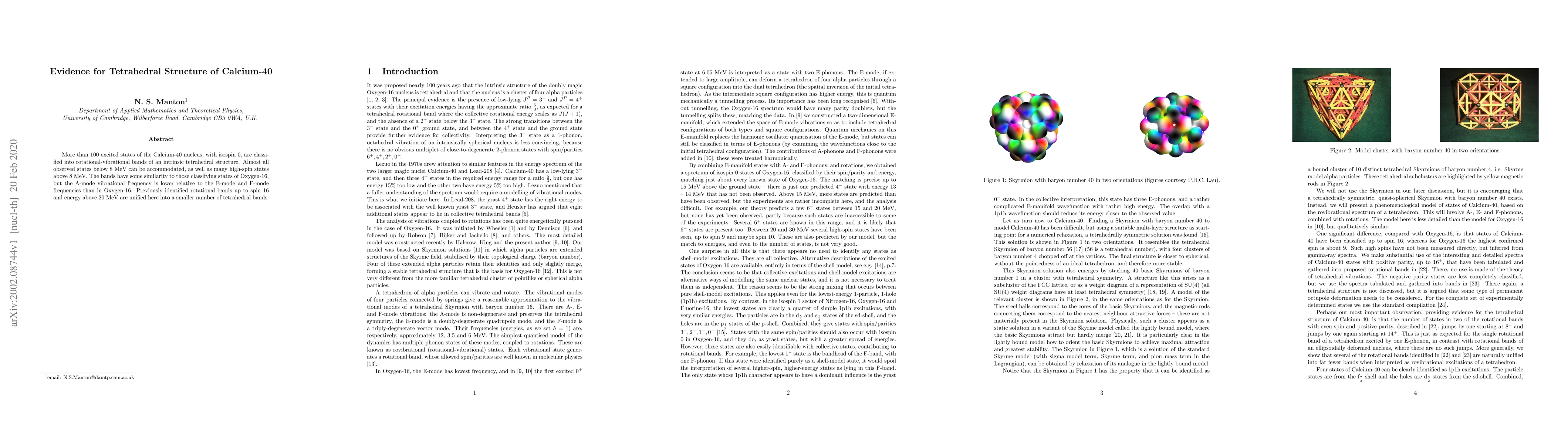 Thumbnail for Evidence for Tetrahedral Structure of Calcium-40
