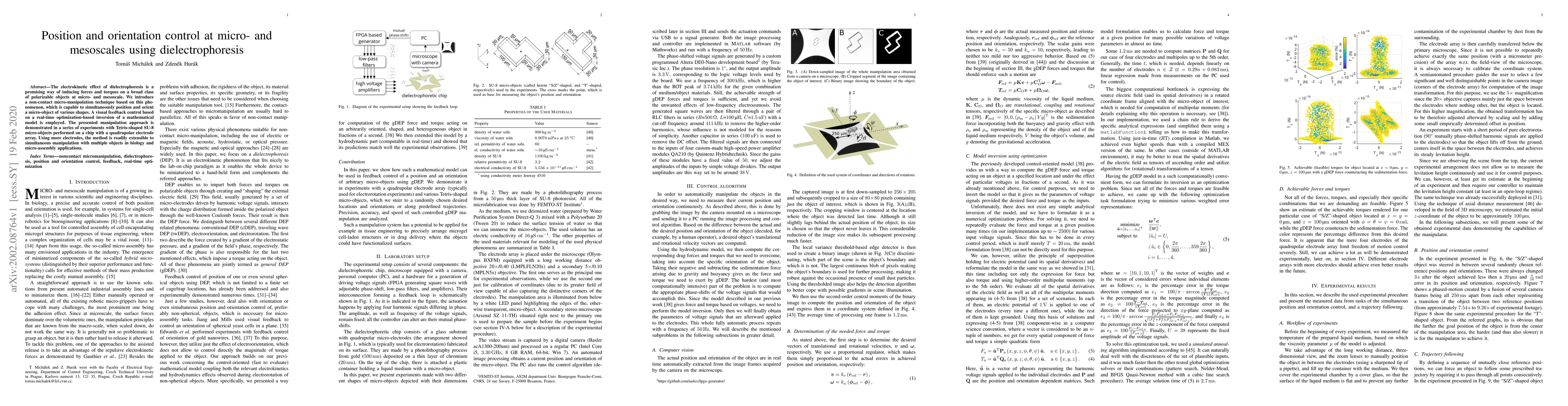 Thumbnail for Position and orientation control at micro- and mesoscales using
  dielectrophoresis