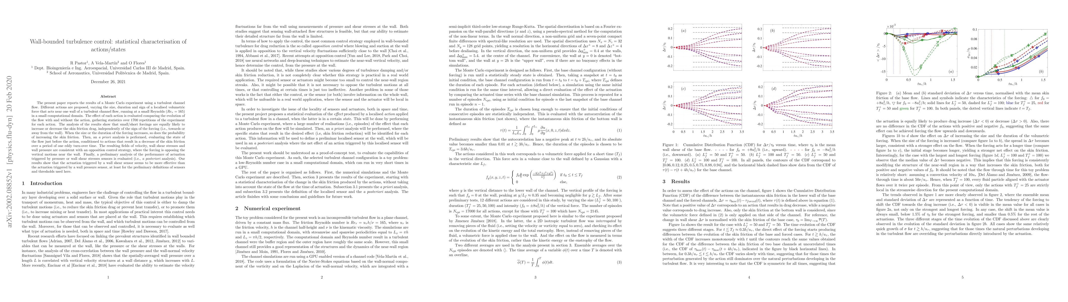 Thumbnail for Wall-bounded turbulence control: statistical characterisation of
  actions/states
