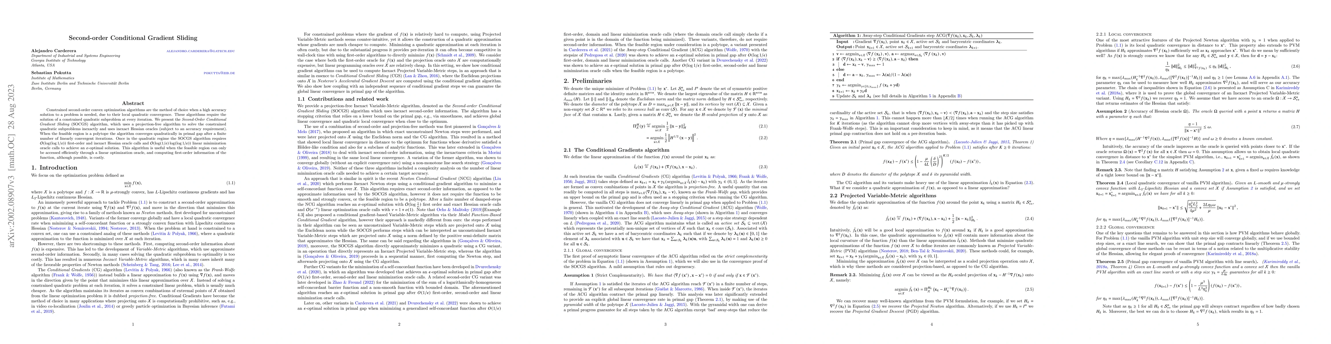 Thumbnail for Second-order Conditional Gradient Sliding