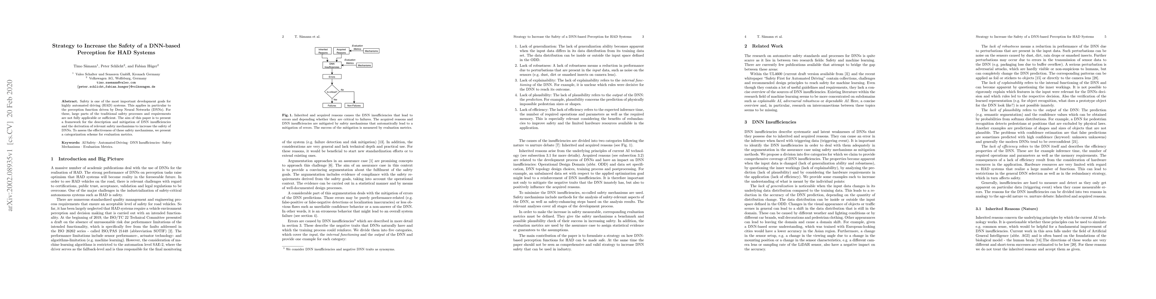 Thumbnail for Strategy to Increase the Safety of a DNN-based Perception for HAD
  Systems