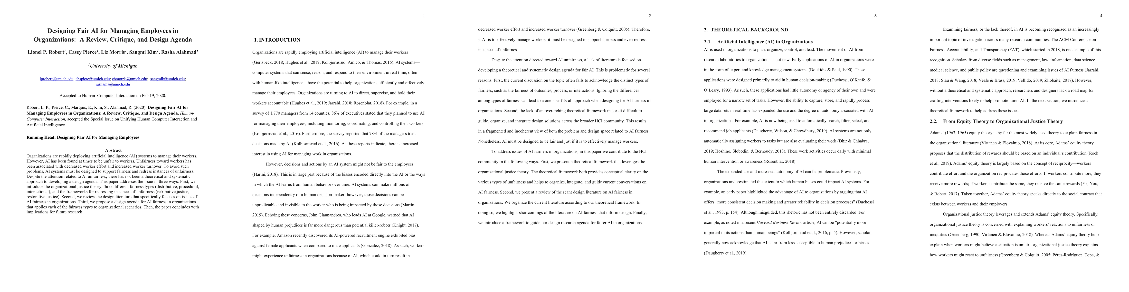 Thumbnail for Designing Fair AI for Managing Employees in Organizations: A Review,
  Critique, and Design Agenda