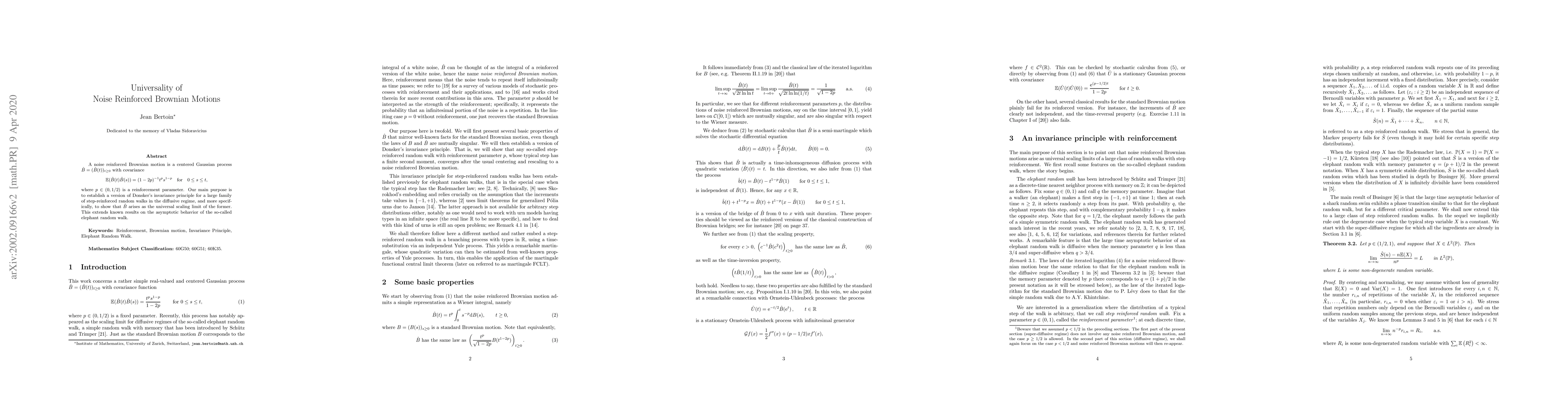 Thumbnail for Universality of Noise Reinforced Brownian Motions