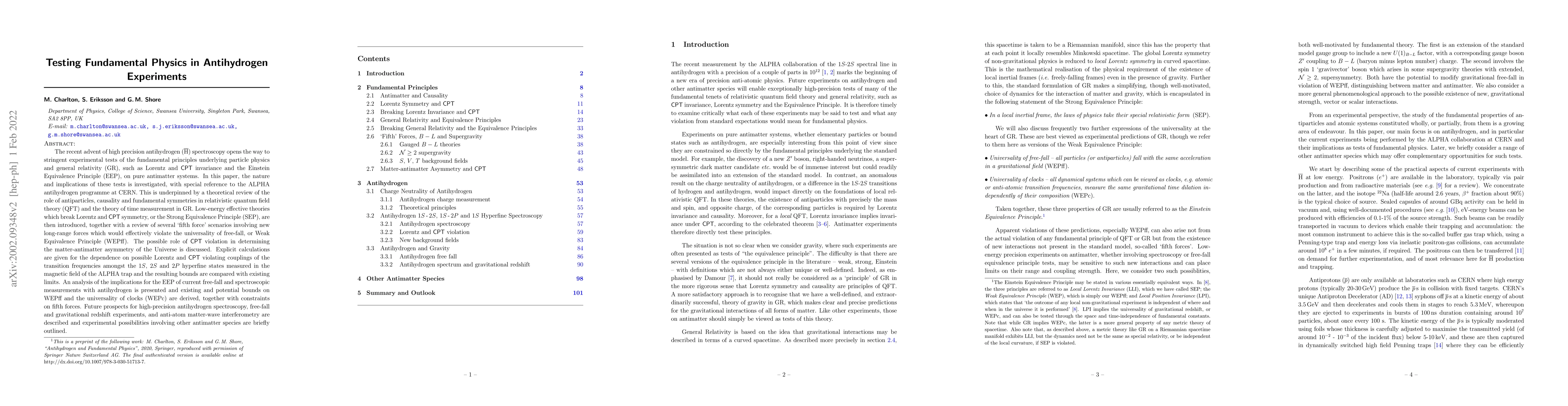 Thumbnail for Testing Fundamental Physics in Antihydrogen Experiments