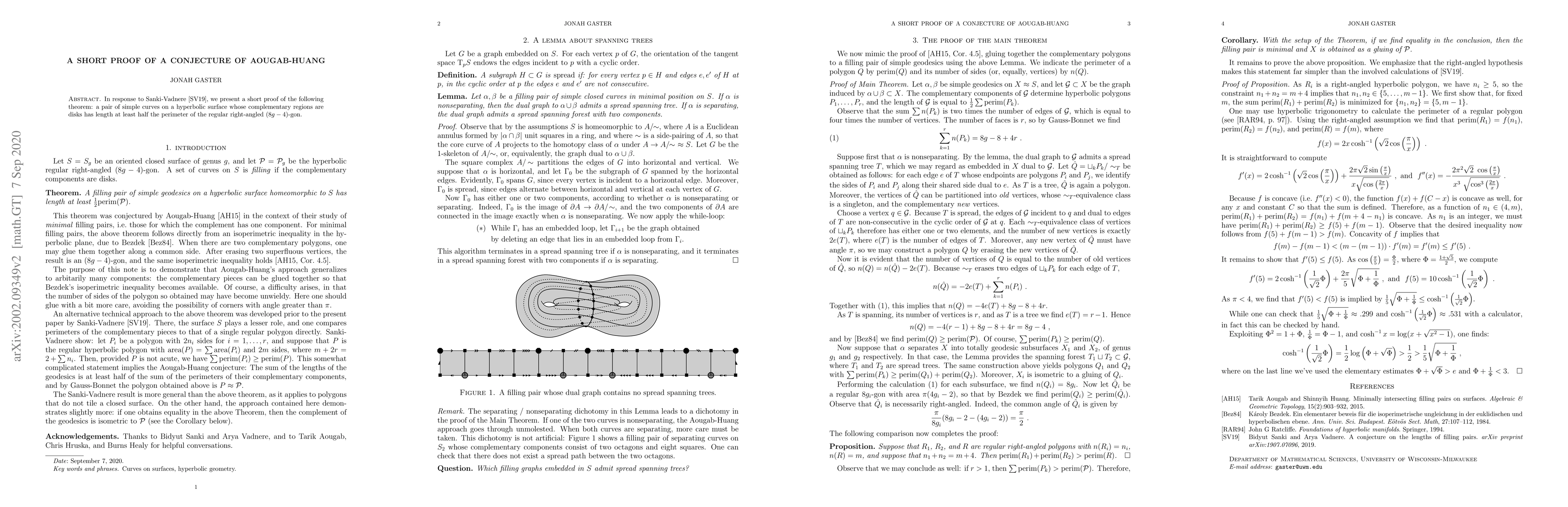 Thumbnail for A short proof of a conjecture of Aougab-Huang