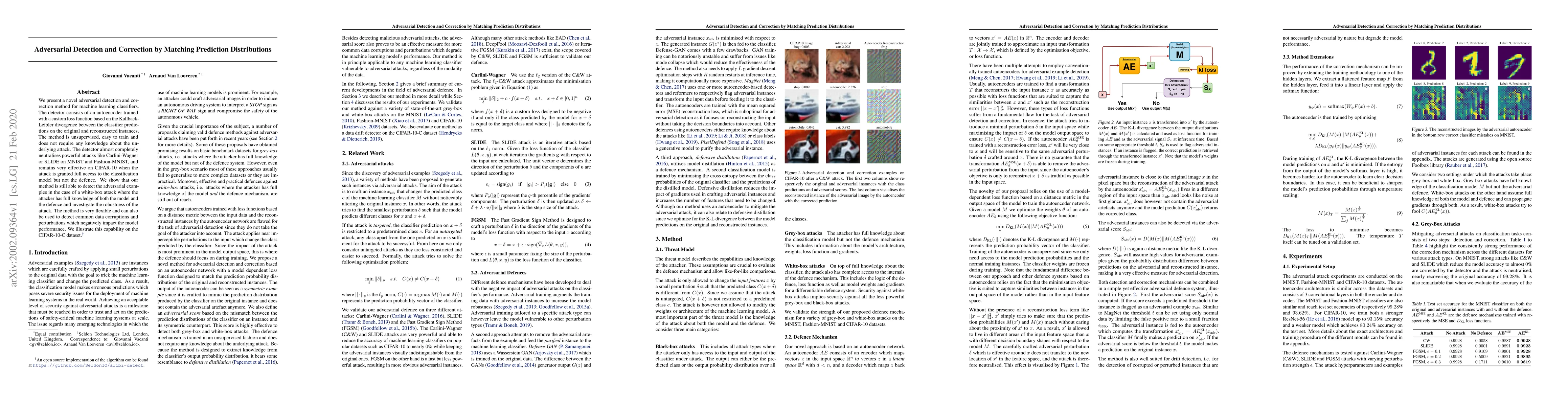 Thumbnail for Adversarial Detection and Correction by Matching Prediction
  Distributions