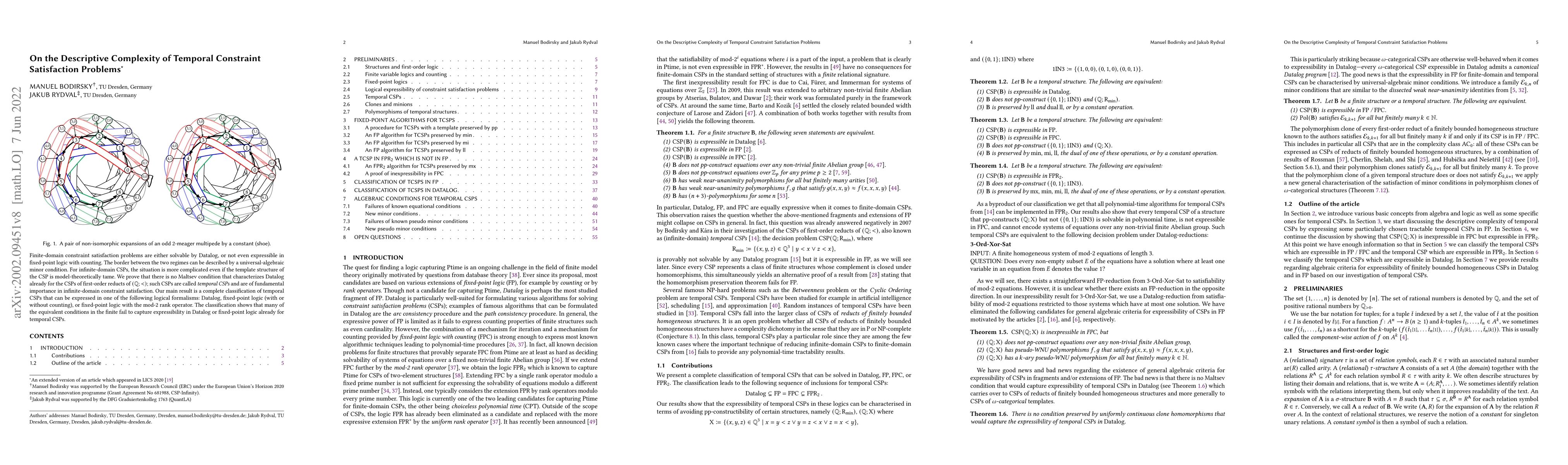 Thumbnail for On the Descriptive Complexity of Temporal Constraint Satisfaction
  Problems