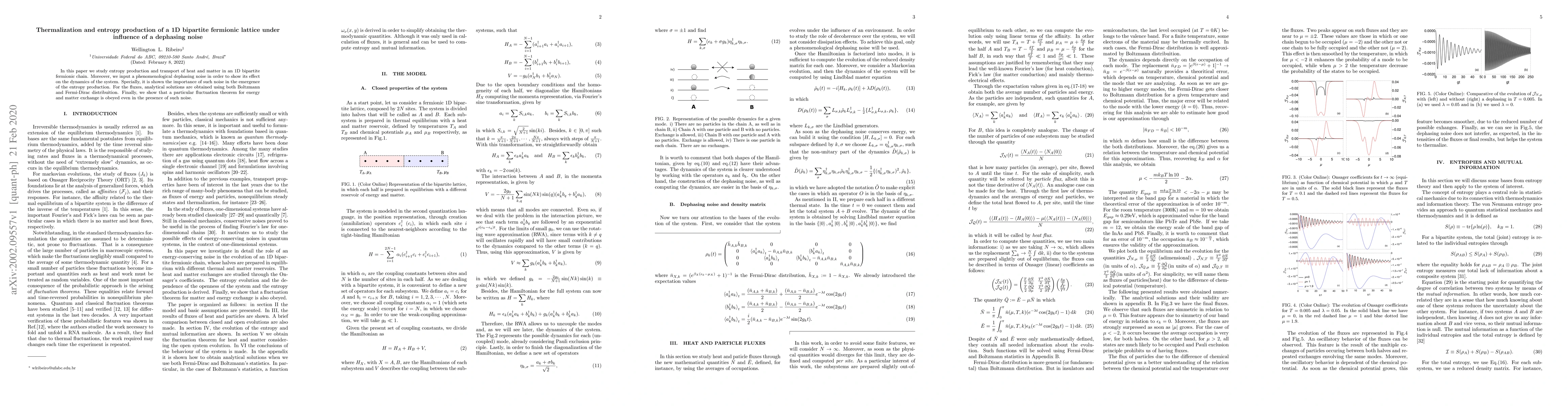 Thumbnail for Thermalization and entropy production of a 1D bipartite fermionic
  lattice under influence of a dephasing noise