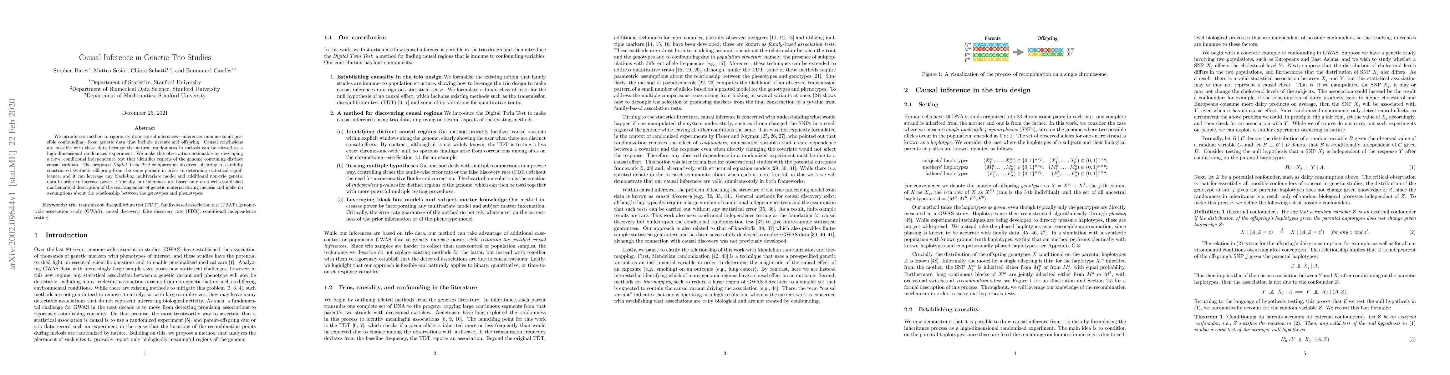 Thumbnail for Causal Inference in Genetic Trio Studies