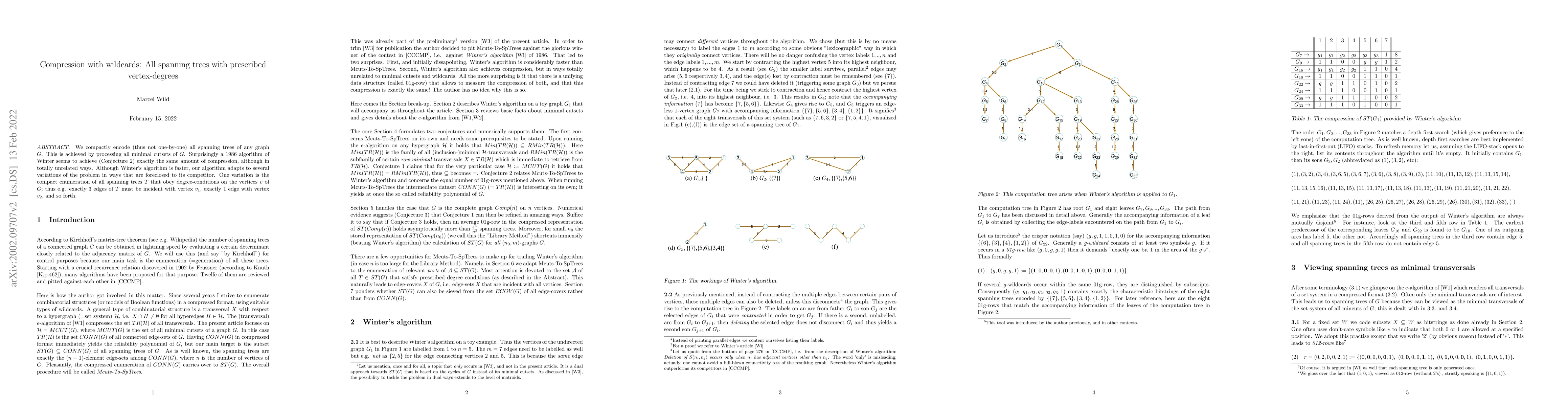 Thumbnail for Compression with wildcards: All spanning trees with prescribed
  vertex-degrees