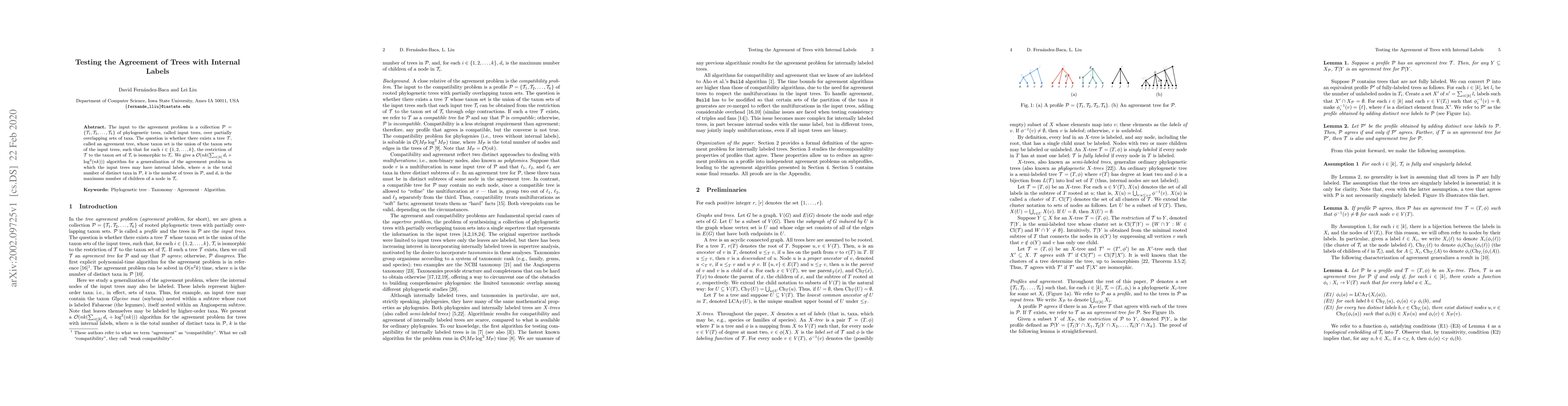 Thumbnail for Testing the Agreement of Trees with Internal Labels