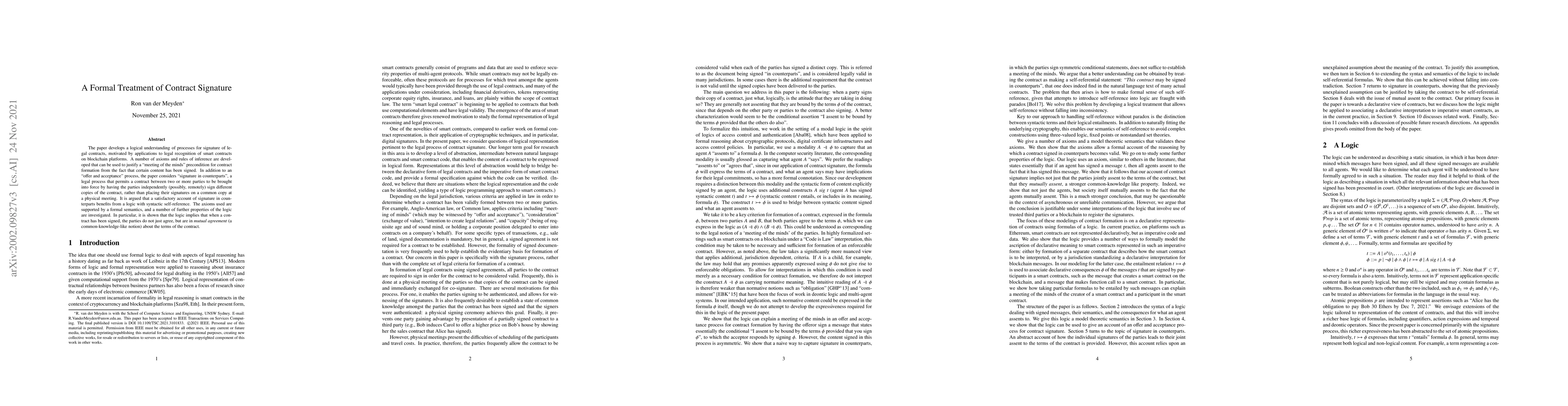 Thumbnail for A Formal Treatment of Contract Signature