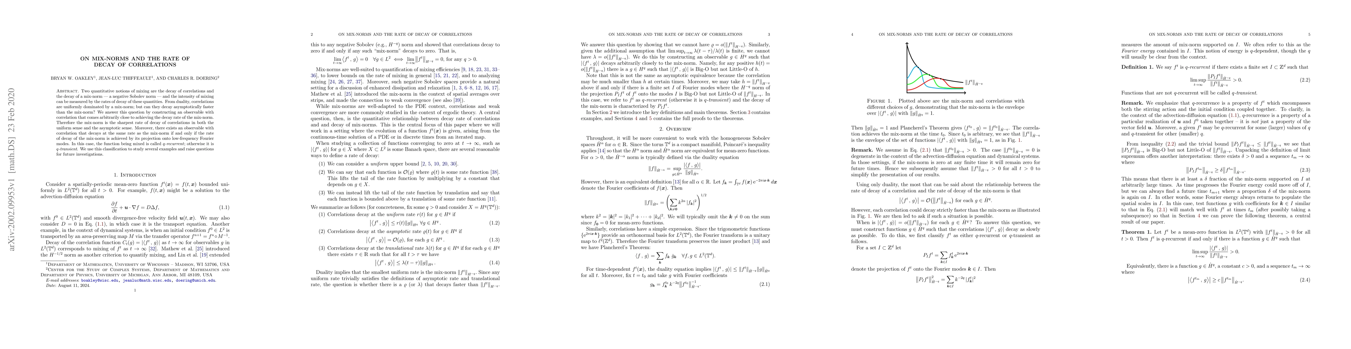 Thumbnail for On mix-norms and the rate of decay of correlations