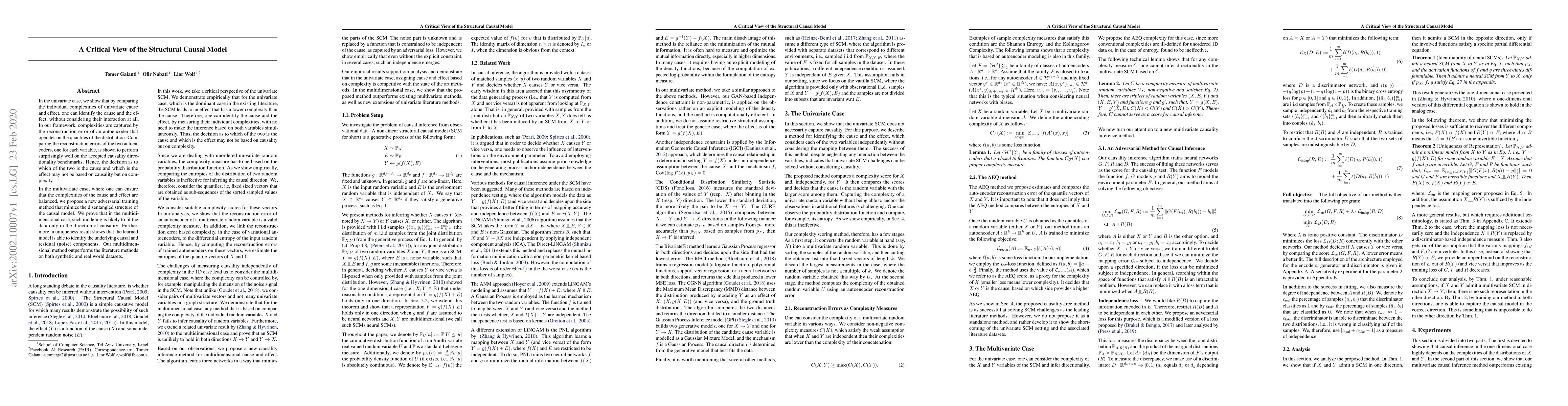 Thumbnail for A Critical View of the Structural Causal Model