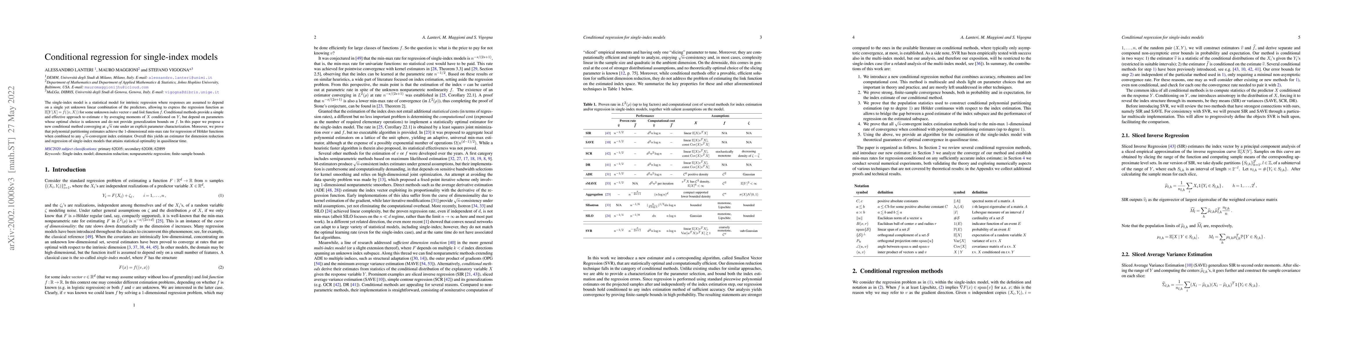 Thumbnail for Conditional regression for single-index models
