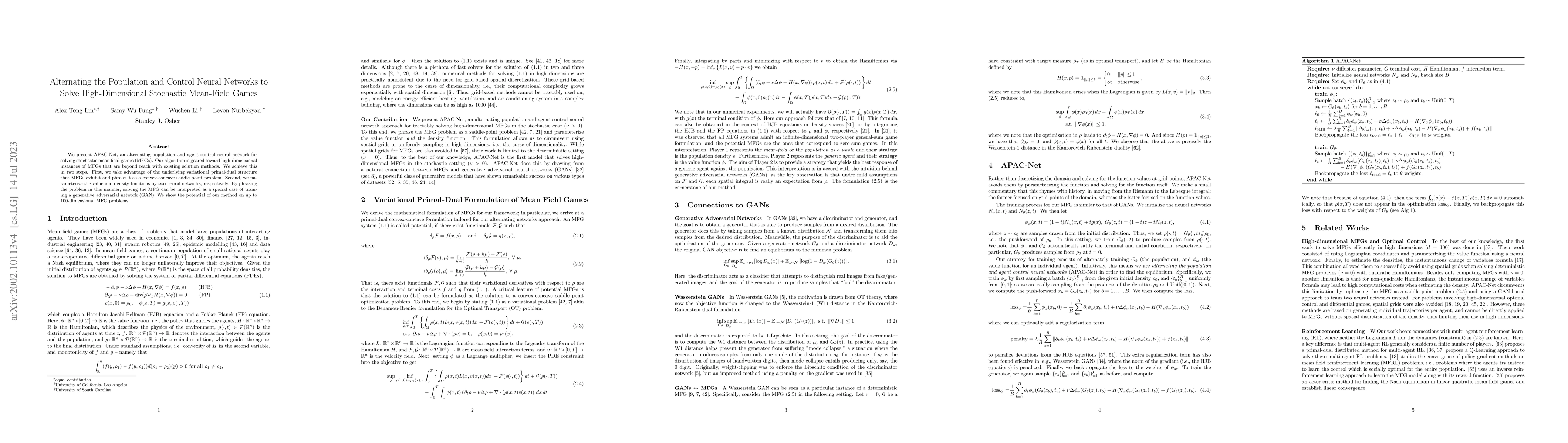 Thumbnail for Alternating the Population and Control Neural Networks to Solve
  High-Dimensional Stochastic Mean-Field Games