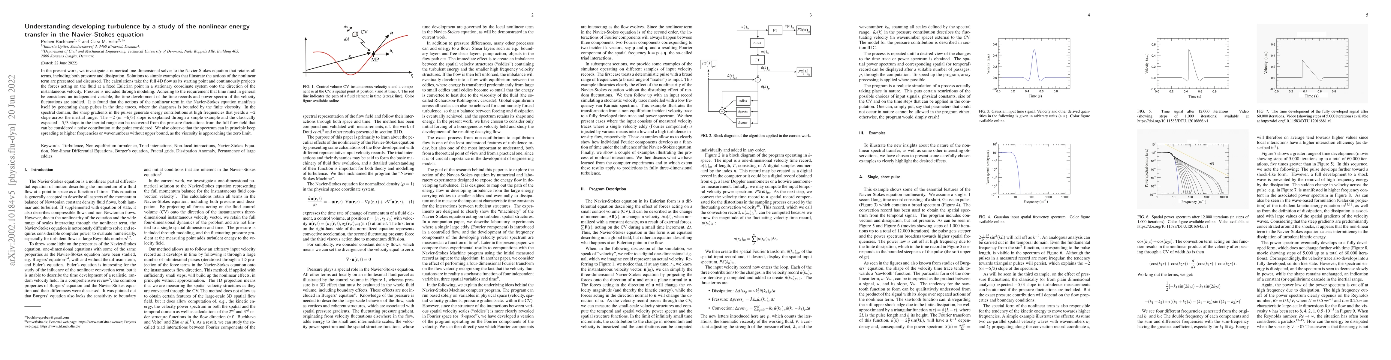 Thumbnail for Understanding developing turbulence by a study of the nonlinear energy
  transfer in the Navier-Stokes equation