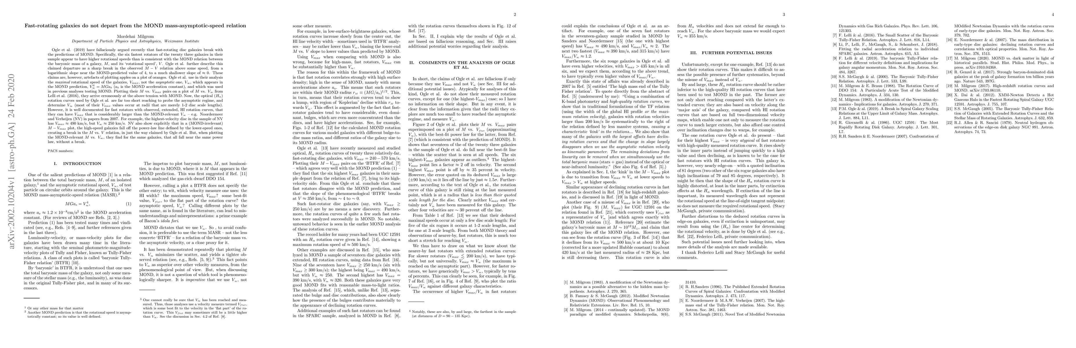 Thumbnail for Fast-rotating galaxies do not depart from the MOND mass-asymptotic-speed
  relation