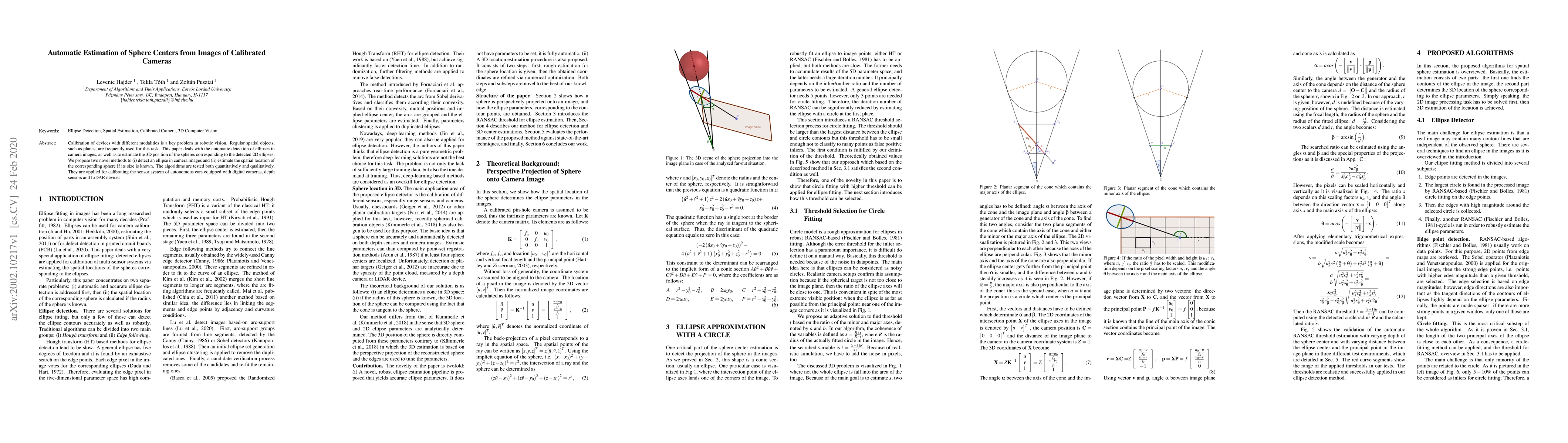 Thumbnail for Automatic Estimation of Sphere Centers from Images of Calibrated Cameras