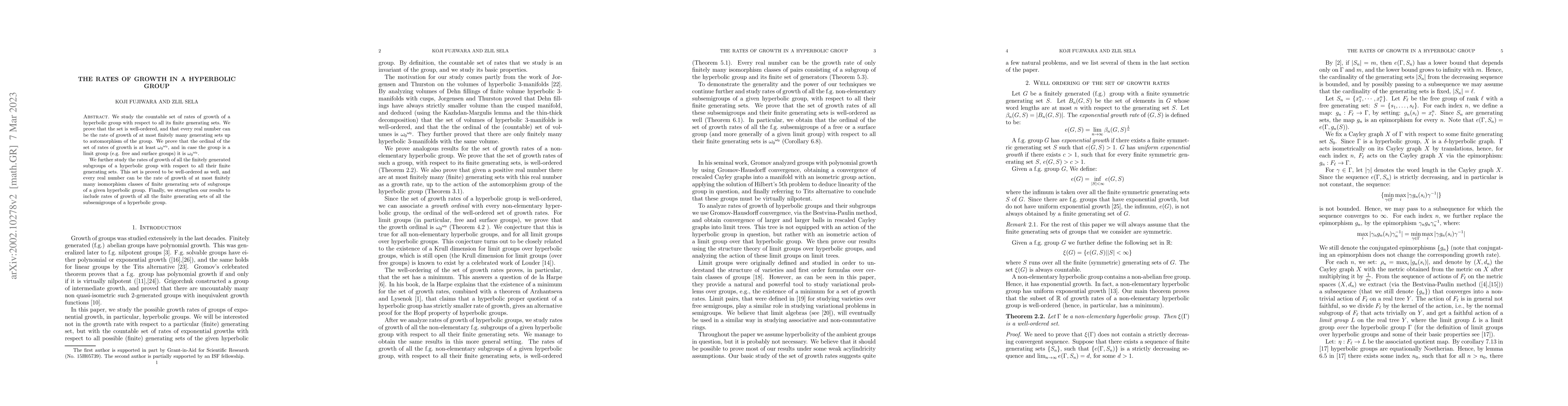 Thumbnail for The rates of growth in a hyperbolic group