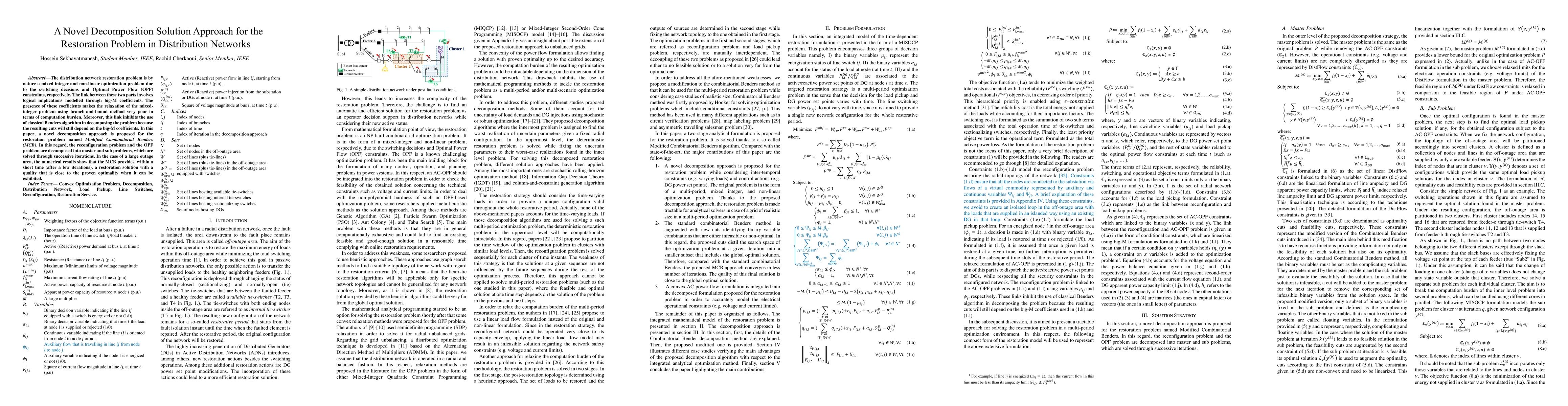 Thumbnail for A Novel Decomposition Solution Approach for the Restoration Problem in
  Distribution Networks