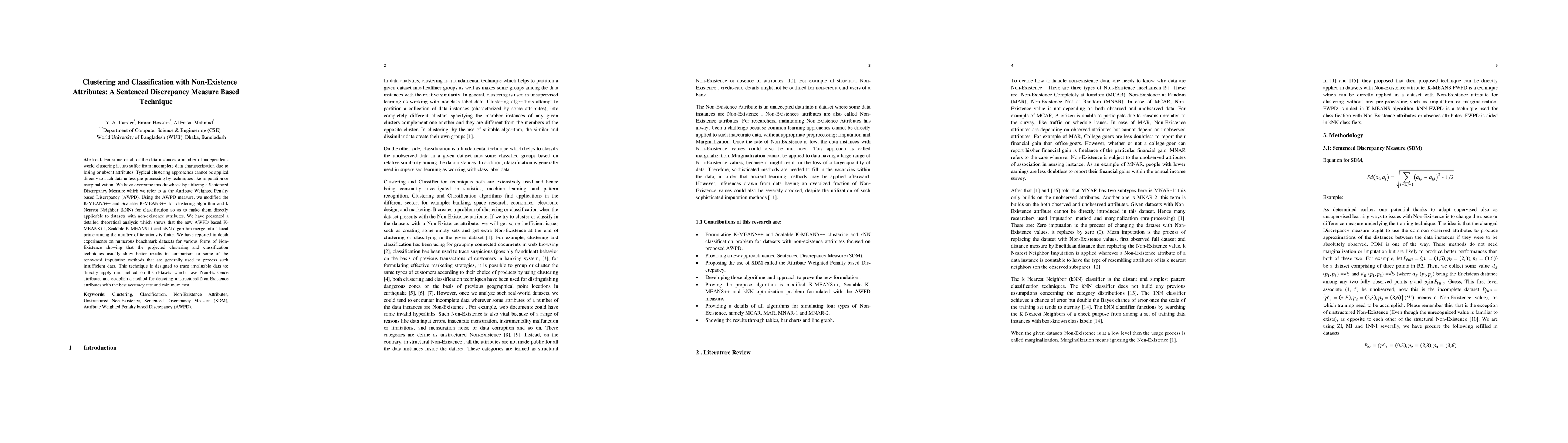 Thumbnail for Clustering and Classification with Non-Existence Attributes: A Sentenced
  Discrepancy Measure Based Technique