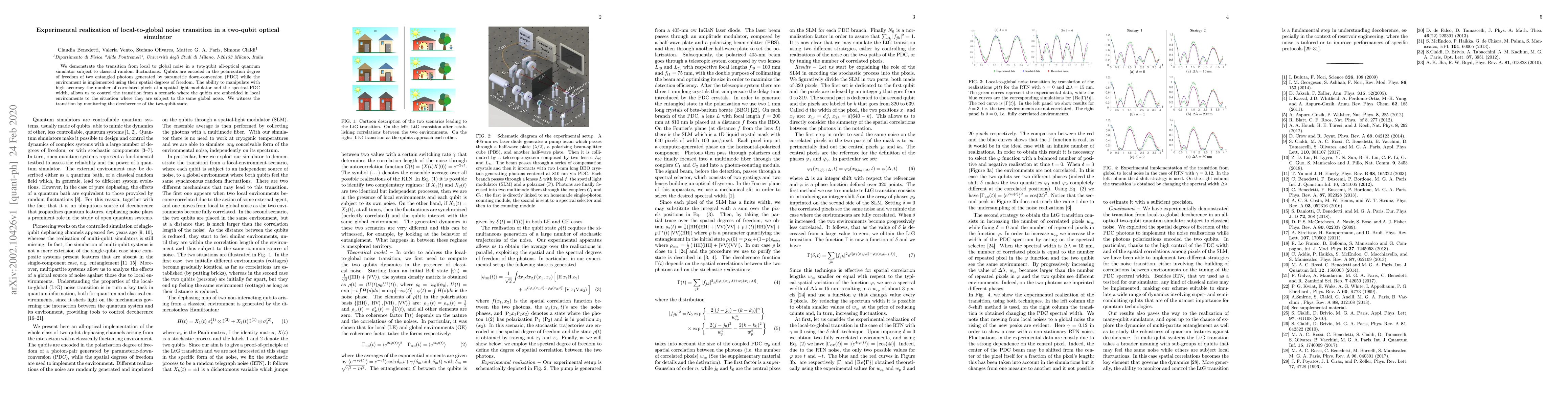Thumbnail for Experimental realization of local-to-global noise transition in a
  two-qubit optical simulator